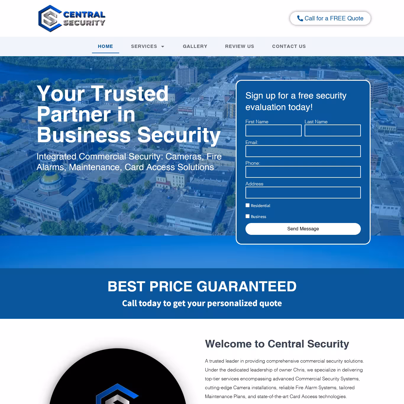 Central Security Website Preview