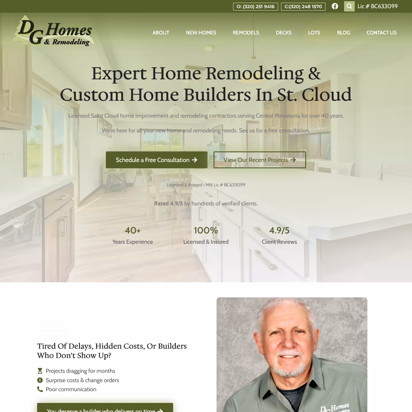 DG Homes Website Preview