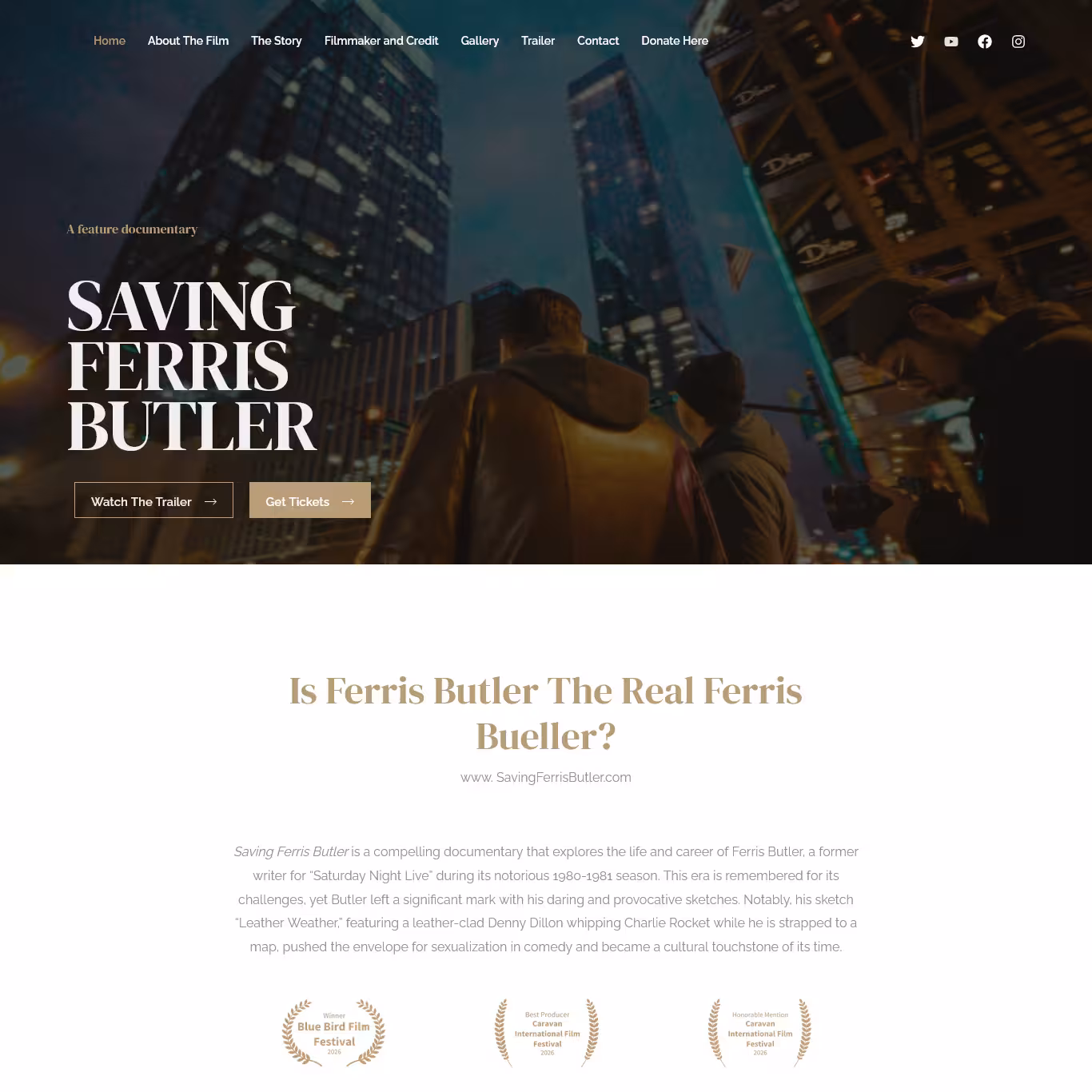 Saving Ferris Butler Website Preview